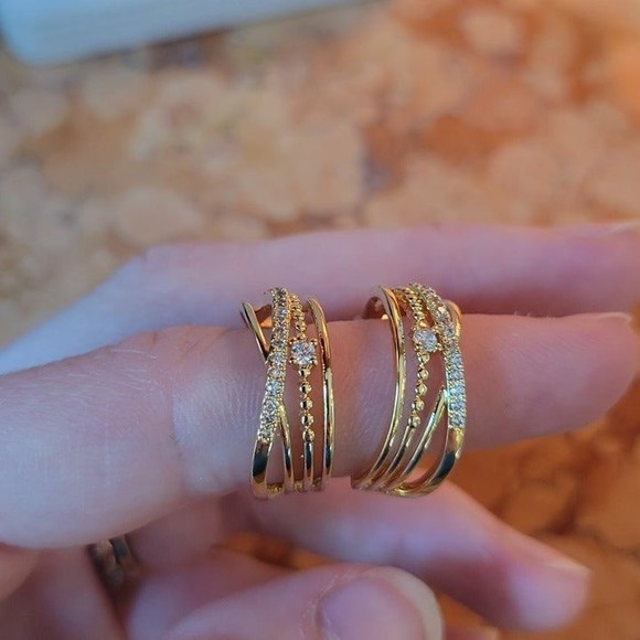 14k Plated Small Hoop Earrings - Picture 5 of 6